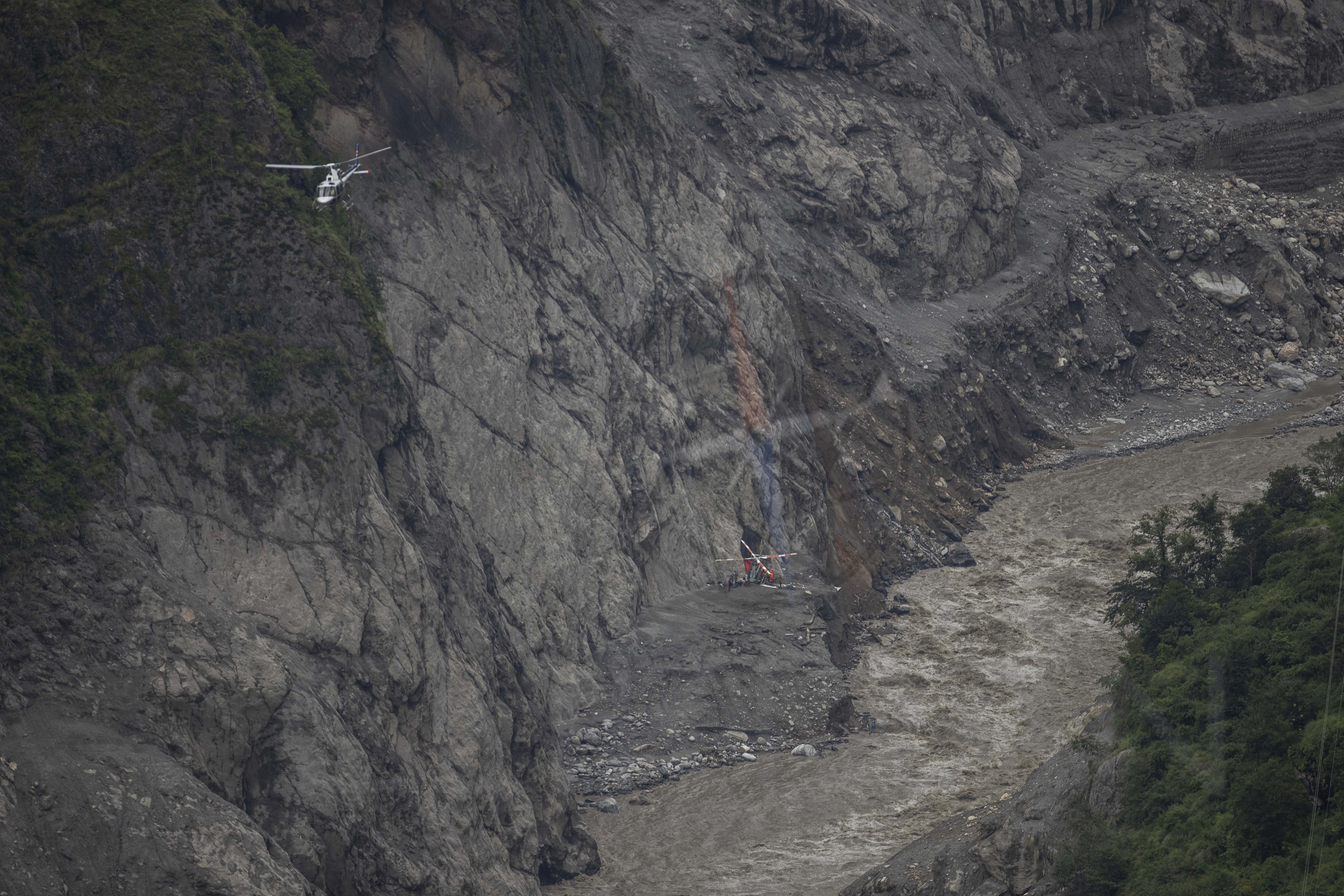 CLK_0375 rescue helicopter at chilime hydro power station tunnel near sybrobesi